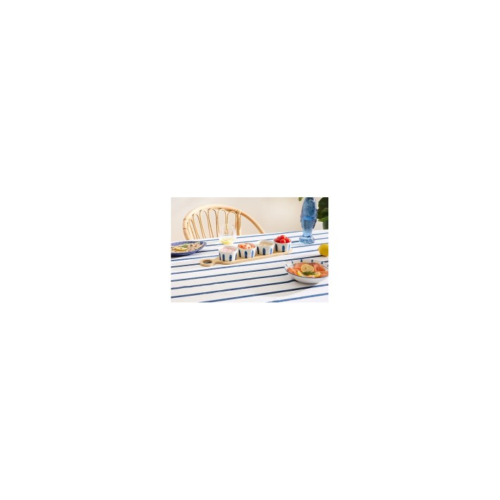 Μπωλ σερβιρίσματος ριγέ σε βάση 48 x 10 x 5,5 cm