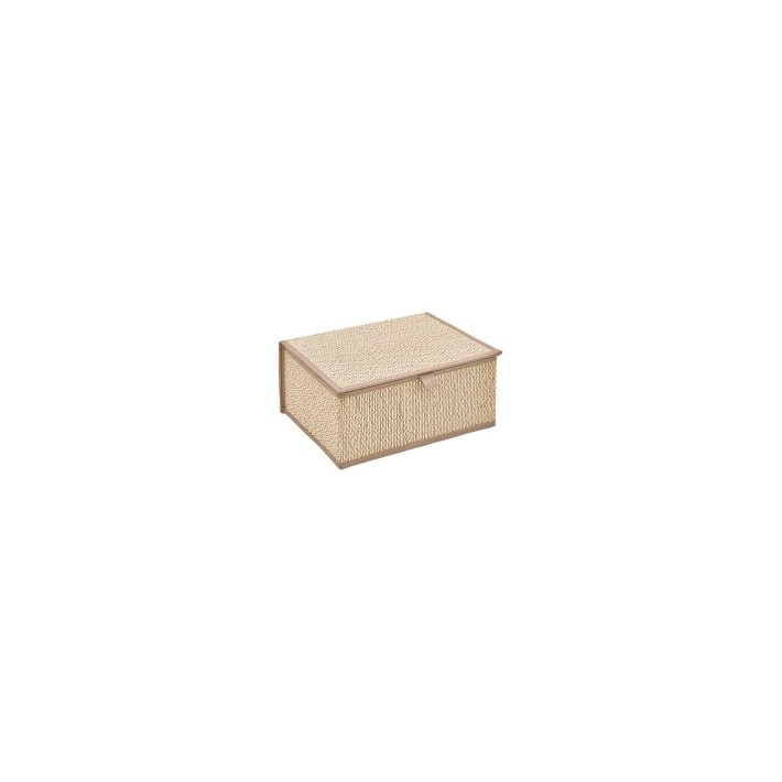 Κουτιά αποθήκευσης bamboo λευκό ύφασμα S/3 33,5x25,5x15cm