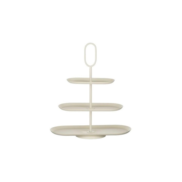 Πιατέλα τριόροφη οβάλ cream 48x20x55cm