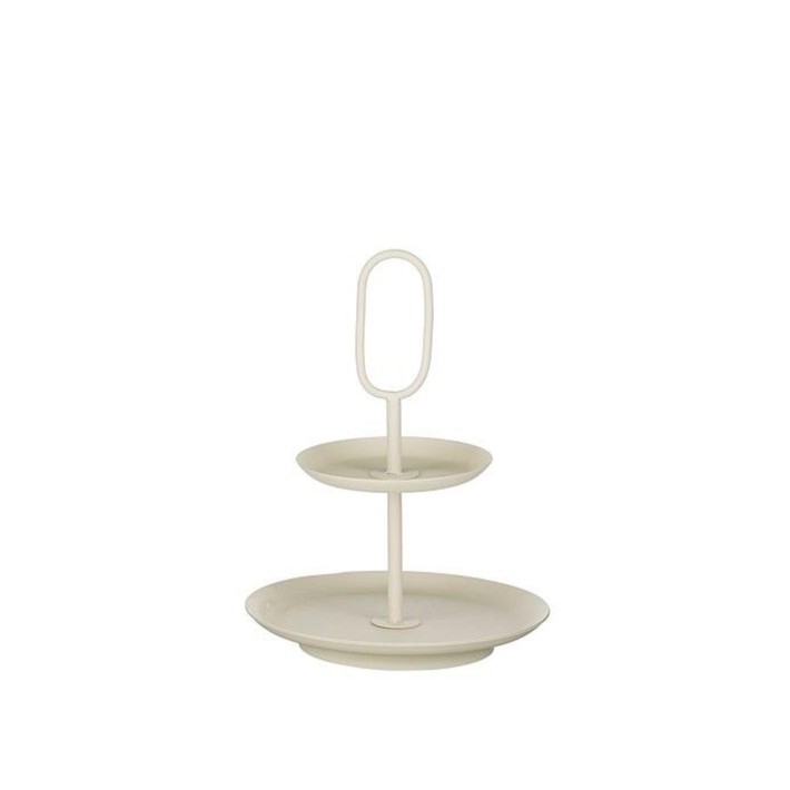 Πιατέλα διώροφη cream Φ36x28cm