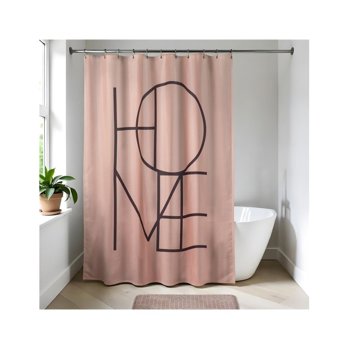 Κουρτίνα μπάνιου "HOME" κεραμυδί 180x200cm