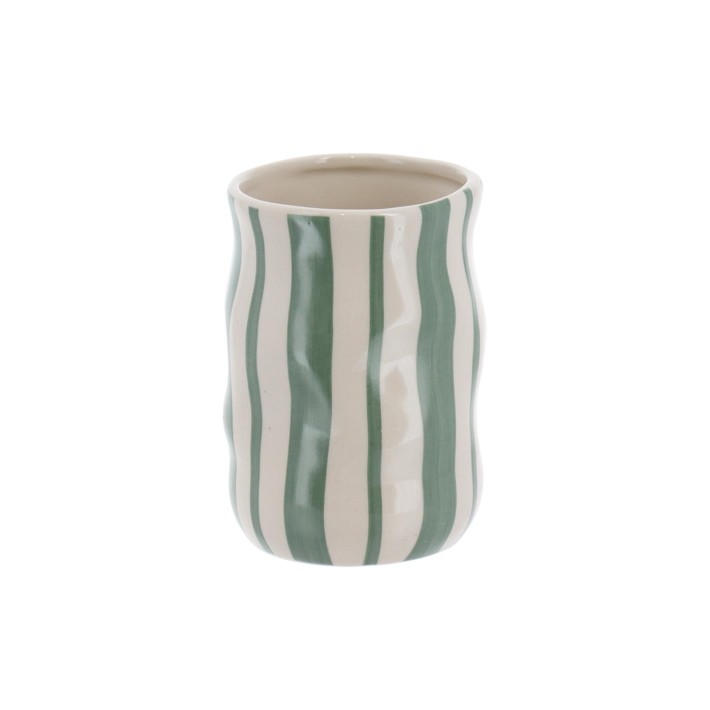 Ποτήρι οδοντόβουρτσας "GREEN STRIPES" 350ml/8x11,6cm