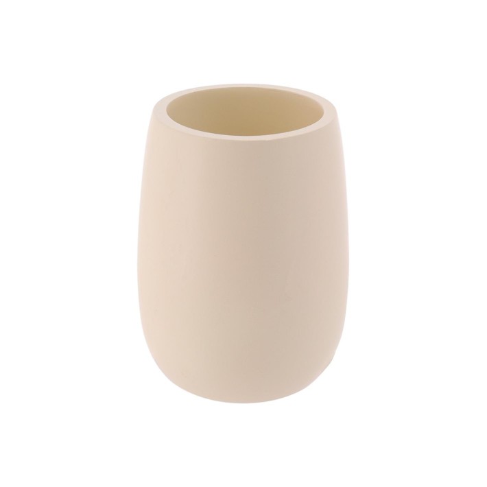 Ποτήρι οδοντόβουρτσας polyresin  εκρού 350ml/7,5x11cm
