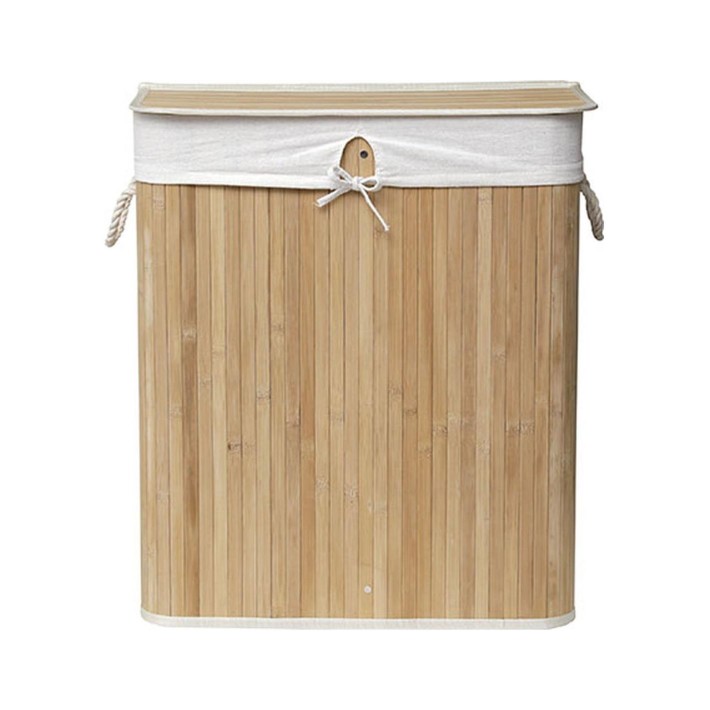Καλάθι απλύτων bamboo με χώρισμα 32x52x63cm