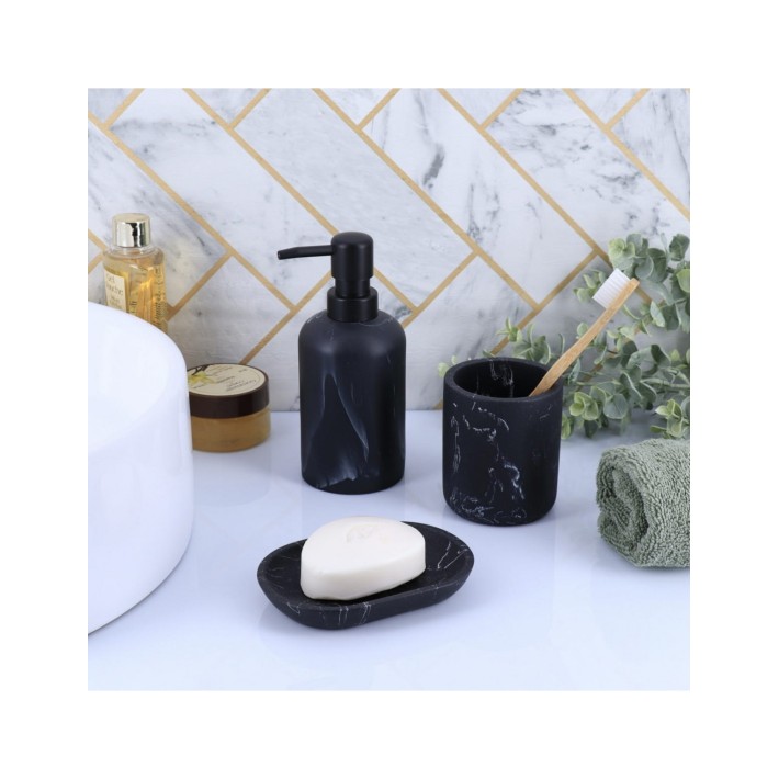 Dispenser marble μαύρο 300ml/7,3x17,5cm