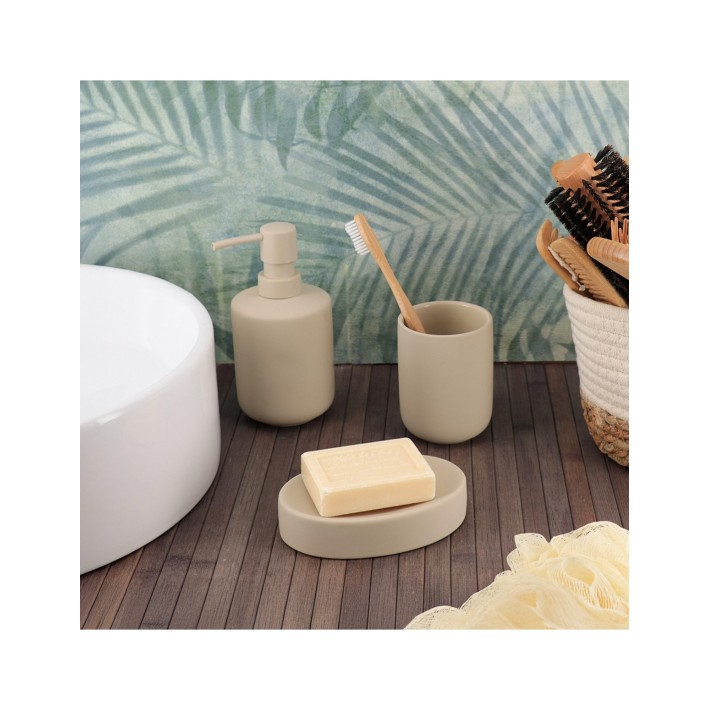 Dispenser stoneware μπεζ 400ml/7,8x16,3cm