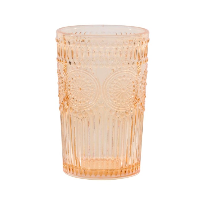 Ποτήρι νερού πορτοκαλί s/4 κλασικό 360ml/7,8x12,6cm