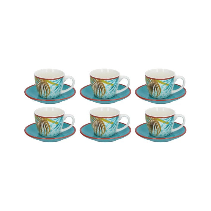 Φλιτζανάκια καφέ "Jungle" με πιατάκι set6/90ml