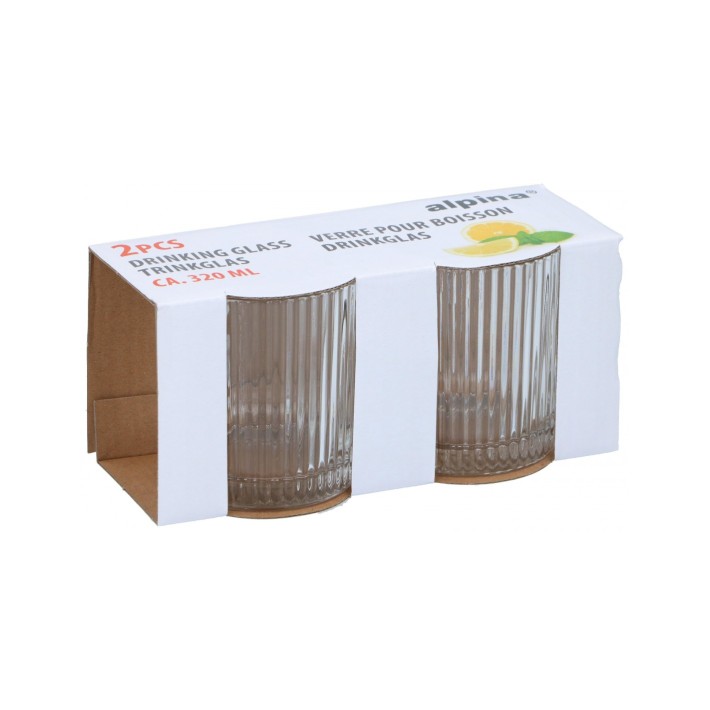 Ποτήρι νερού γυάλινο s/2 320ml/8,4x9cm