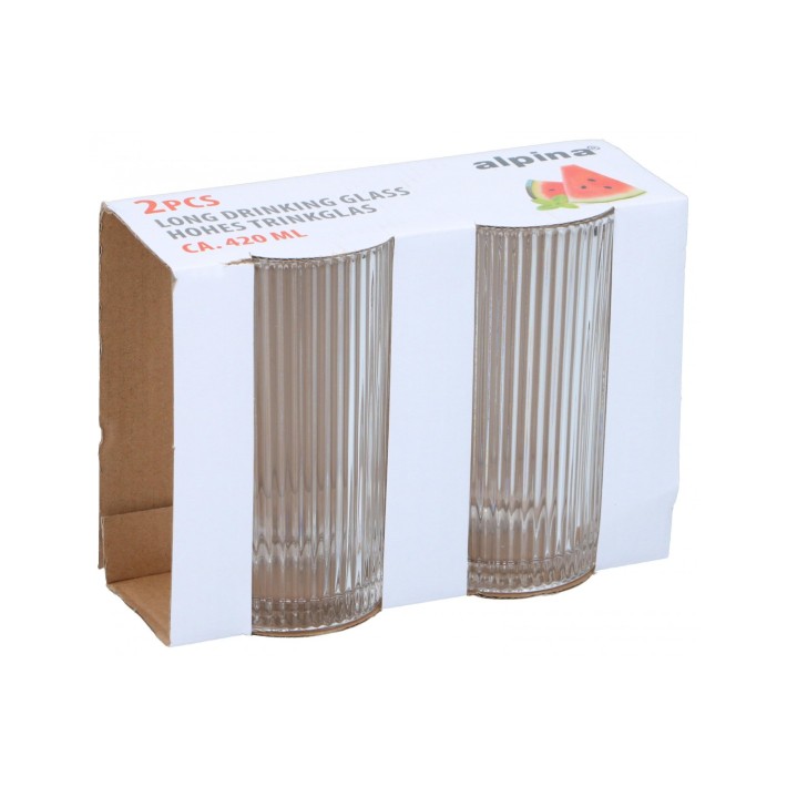 Ποτήρι νερού γυάλινο 420ml/7x13,5cm