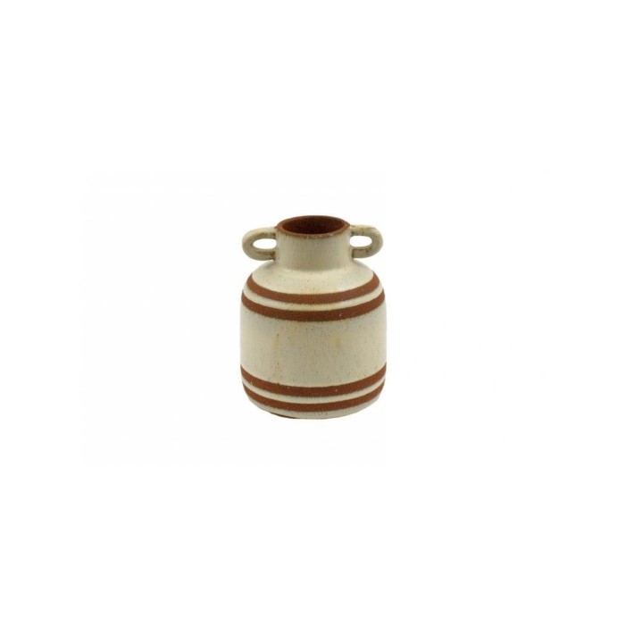 Βάζο κεραμ.αμφορέας μπεζ/καφέ 12,5x15cm