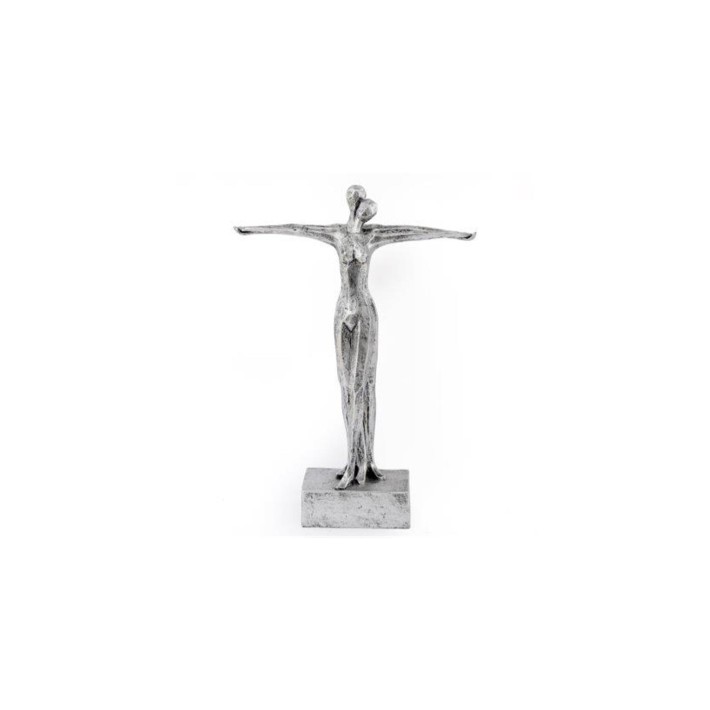 Ζευγάρι άγαλμα ασημί polyresin 25X7.5X35cm