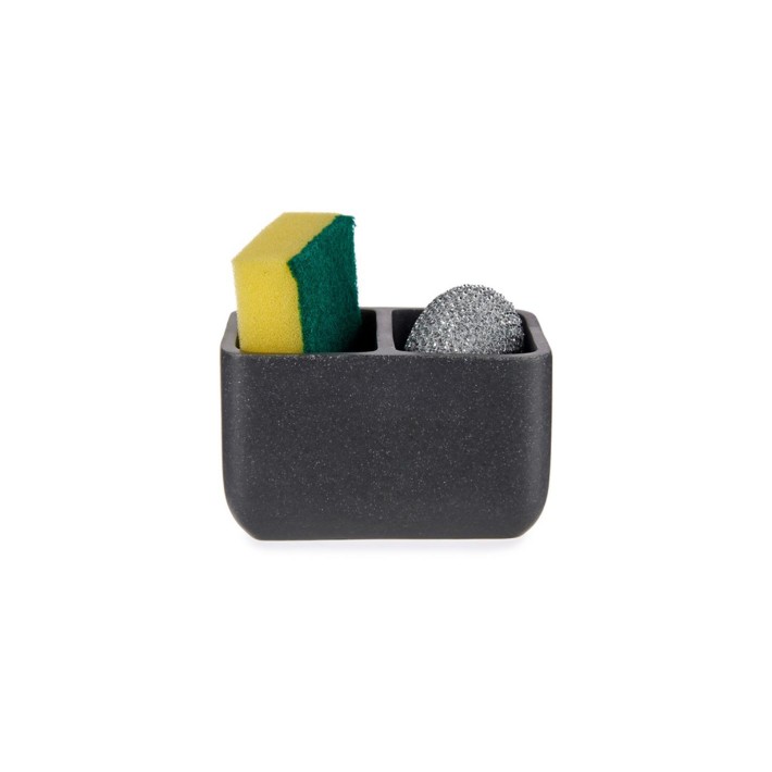 Θήκη κουζίνας με σφουγγάρι και σύρμα grey stone 9x12x11cm