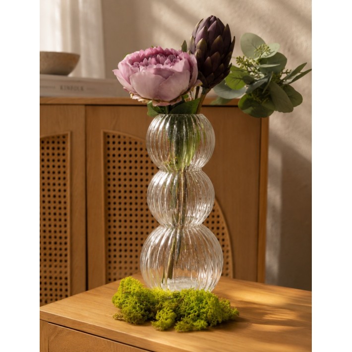 Βάζο γυαλ. διάφανο Φ14,5 Η32,5cm