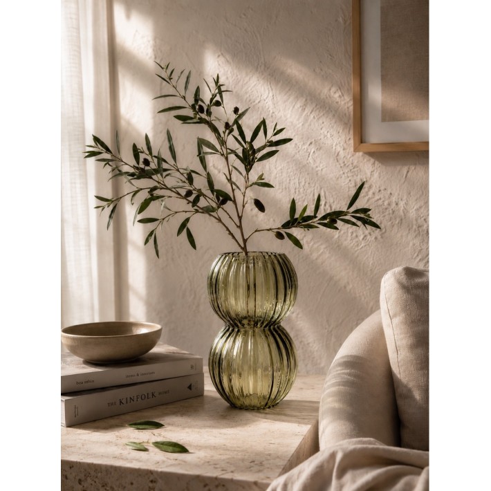 Βάζο γυαλ. Πράσινο Φ11,5Η20cm
