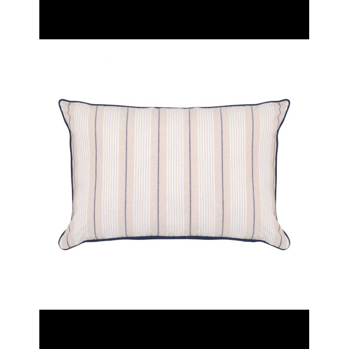 Μαξιλάρι ριγέ εκρου/μπλε 38x58cm