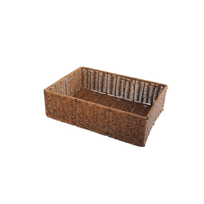 Καλάθι τεχνητό rattan καφε 30,5Χ20,5Χ9,5CM