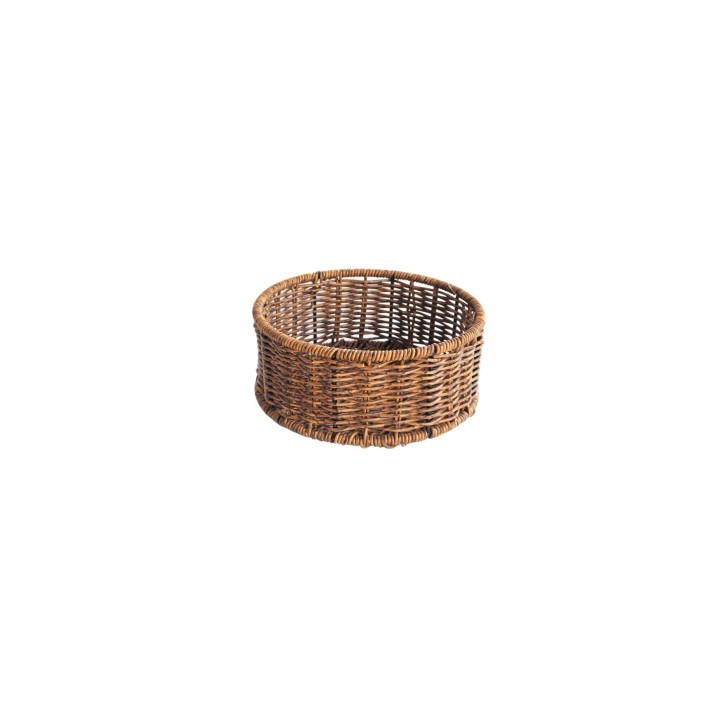 Καλάθι τεχνητό rattan καφε Φ20Χ8,5CM