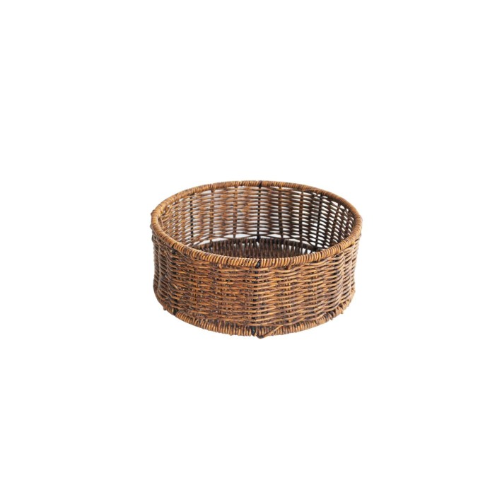 Καλάθι τεχνητό rattan καφε Φ25Χ9,5CM