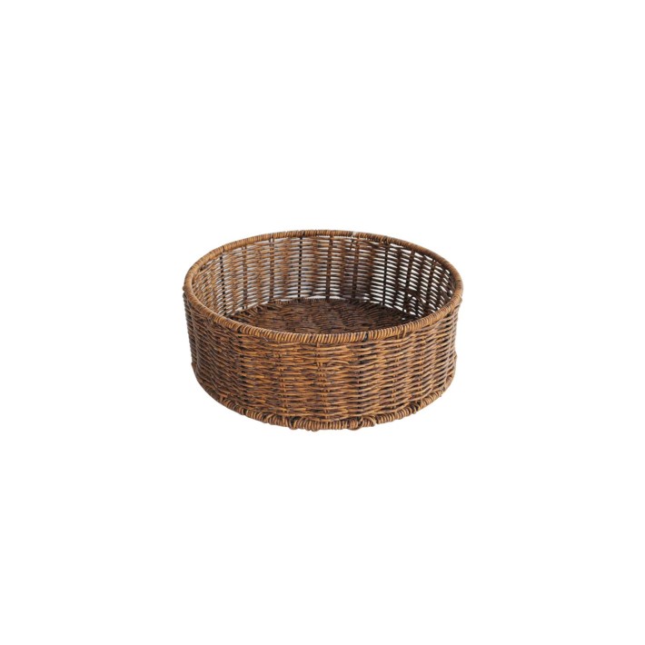 Καλάθι τεχνητό rattan καφε Φ30Χ10,5CM