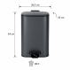 Κάδος Soft Close Μεταλλικός 30L Μαύρος Ματ 36.5x25x54cm MRShome