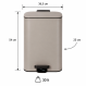 Κάδος Soft Close Μεταλλικός 30L Μπεζ Ματ 36.5x25x54cm MRShome