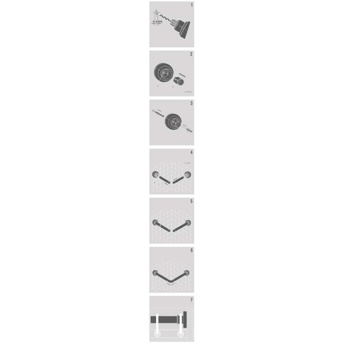 170x80 Ø 28 mm chrome βραχίονας μπάνιου γωνιακός Sealskin