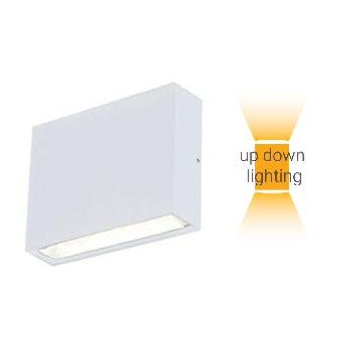 ΑΠΛΙΚΑ LED ΑΛΟΥΜ ΠΛΑΚΕ ΟΡΘ/ΝΙΟ UP&DOWN 2x3W 3000k ΛΕΥΚΟ