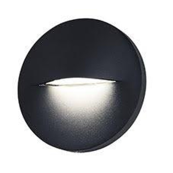 ΑΠΛΙΚΑ LED ΑΛΟΥΜ ΣΤΡΟΓΓΥΛΗ 3W 3000k ΑΝΘΡΑΚΙ 360l