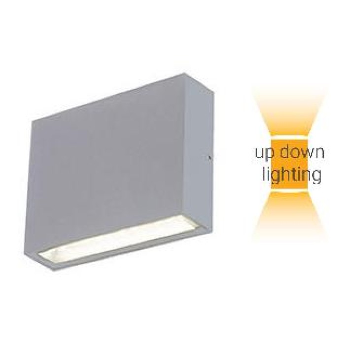 ΑΠΛΙΚΑ LED ΑΛΟΥΜ ΠΛΑΚΕ ΟΡΘ/ΝΙΟ UP&DOWN 2x3W 3000k ΓΚΡΙ