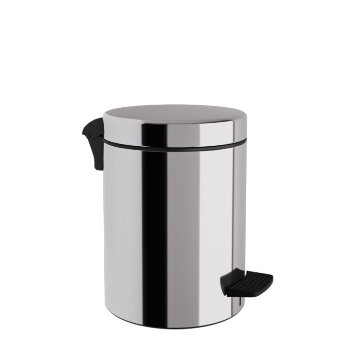 Χαρτοδοχείο 5 Lit, Soft Close - Chrome, Pam & Co, Ø20 x H28 (cm), 05-136-001