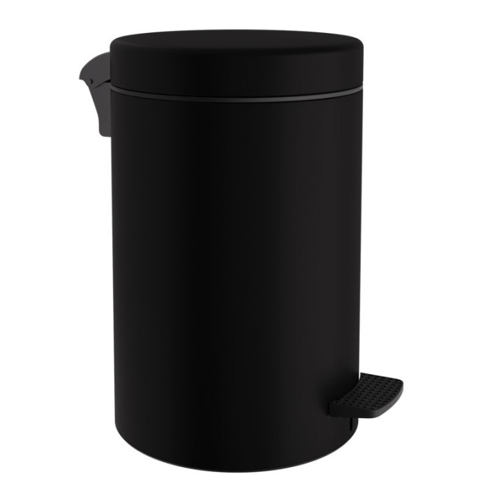 Χαρτοδοχείο 12 Lit, Soft Close - Matt Black, Pam & Co, Ø25 x H40 (cm), 12-090-403