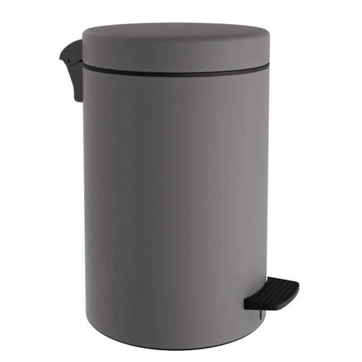 Χαρτοδοχείο 12 Lit, Soft Close - Matt Concrete Grey, Pam & Co, Ø25 x H40 (cm), 12-090-163