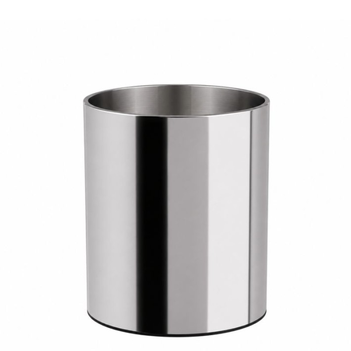 Καλάθι Γραφείου / Δωματίου 15 Lit, No Inner Bucket - Inox, Pam & Co, Ø25 x H30 (cm), 2531-001