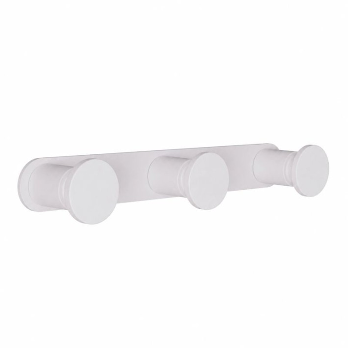 Άγκιστρο Τριπλό - Matt White, Pam & Co, W17 x D3,5 x H2,5 (cm), 71-033