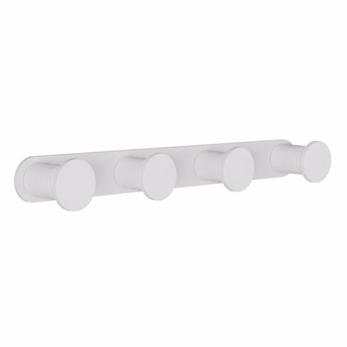 Άγκιστρο Τετραπλό - Matt White, Pam & Co, W24 x D3,5 x H2,5 (cm), 72-033