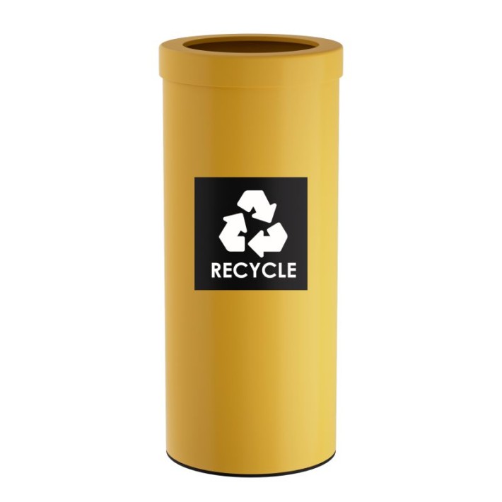 Κάδος Ανακύκλωσης 30 Lit, No Inner Bucket - Matt Yellow, Pam & Co, Ø25 x H60 (cm), 382560-603