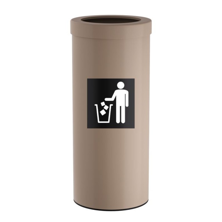 Κάδος Απορριμμάτων 30 Lit, No Inner Bucket - Matt Beige, Pam & Co, Ø25 x H60 (cm), 392560-103