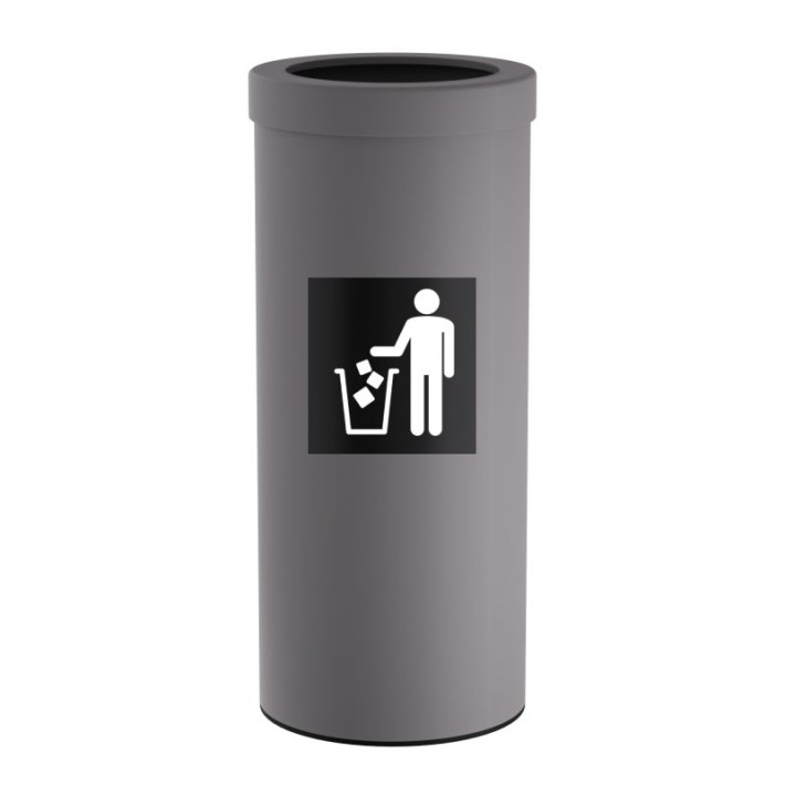 Κάδος Απορριμμάτων 30 Lit, No Inner Bucket - Matt Concrete Grey, Pam & Co, Ø25 x H60 (cm), 392560-163