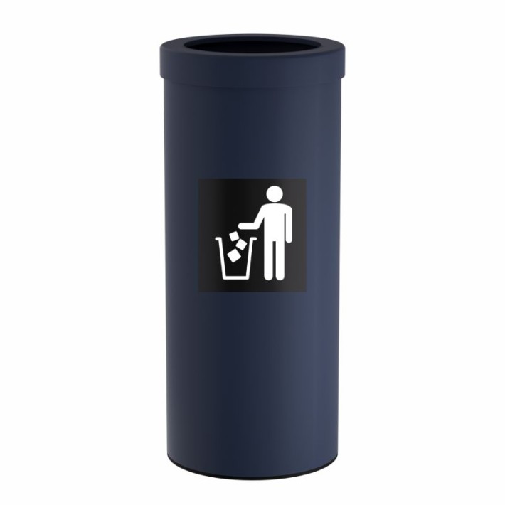 Κάδος Απορριμμάτων 30 Lit, No Inner Bucket - Matt Navy Blue, Pam & Co, Ø25 x H60 (cm), 392560-203