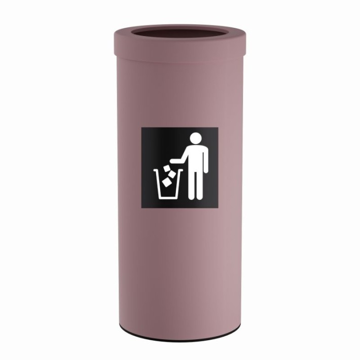 Κάδος Απορριμμάτων 30 Lit, No Inner Bucket - Matt Pink, Pam & Co, Ø25 x H60 (cm), 392560-303