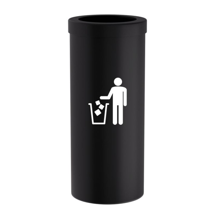 Κάδος Απορριμμάτων 30 Lit, No Inner Bucket - Matt Black, Pam & Co, Ø25 x H60 (cm), 392560-403