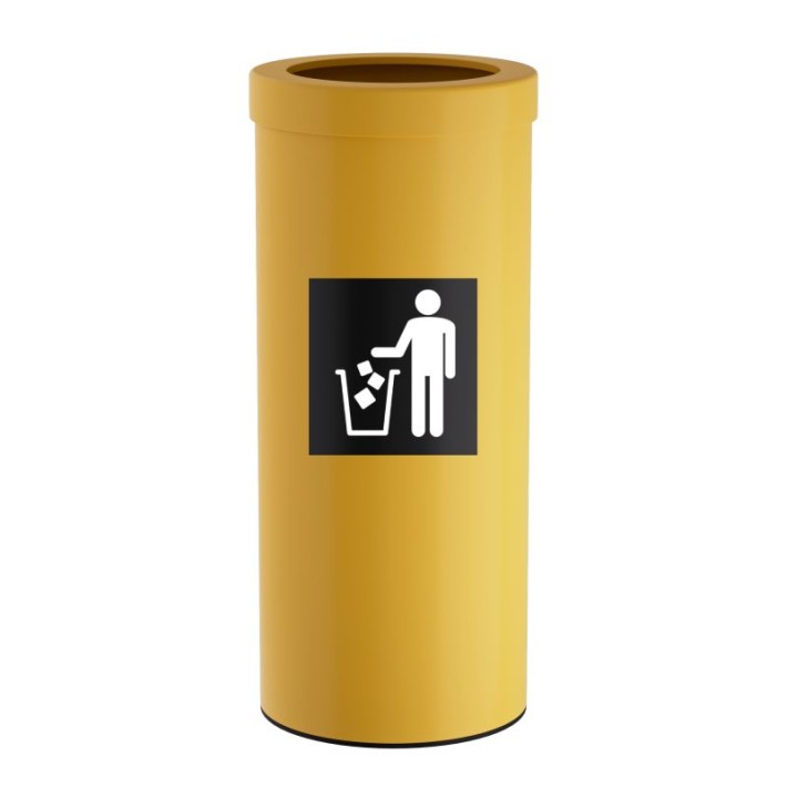 Κάδος Απορριμμάτων 30 Lit, No Inner Bucket - Matt Yellow, Pam & Co, Ø25 x H60 (cm), 392560-603
