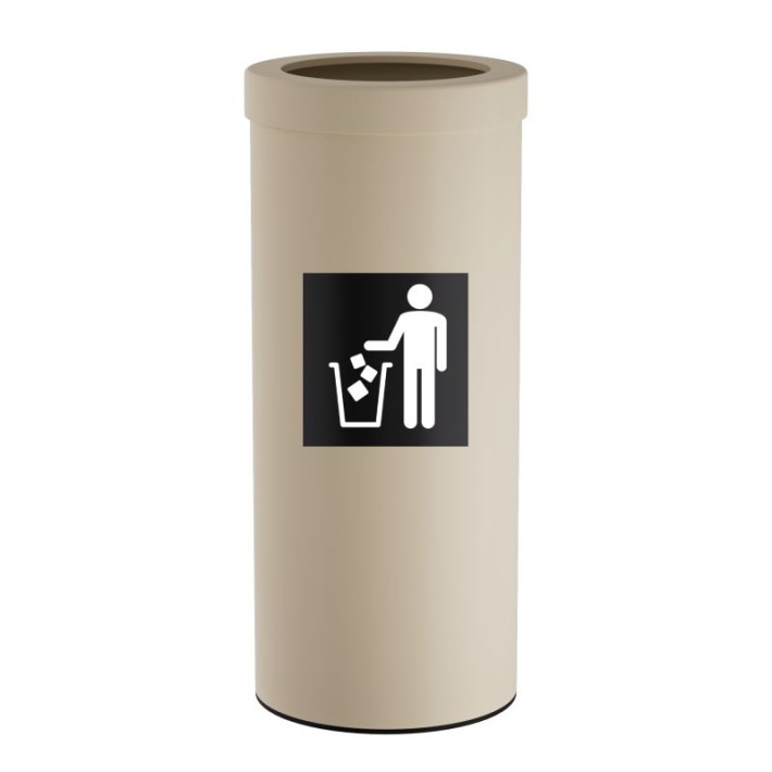 Κάδος Απορριμμάτων 30 Lit, No Inner Bucket - Matt Ivory, Pam & Co, Ø25 x H60 (cm), 392560-703