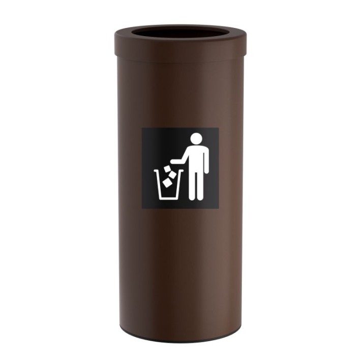 Κάδος Απορριμμάτων 30 Lit, No Inner Bucket - Matt Wenge, Pam & Co, Ø25 x H60 (cm), 392560-943