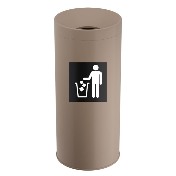 Κάδος Απορριμμάτων 65 Lit, No Inner Bucket - Matt Beige, Pam & Co, Ø34 x H70 (cm), 693470-103