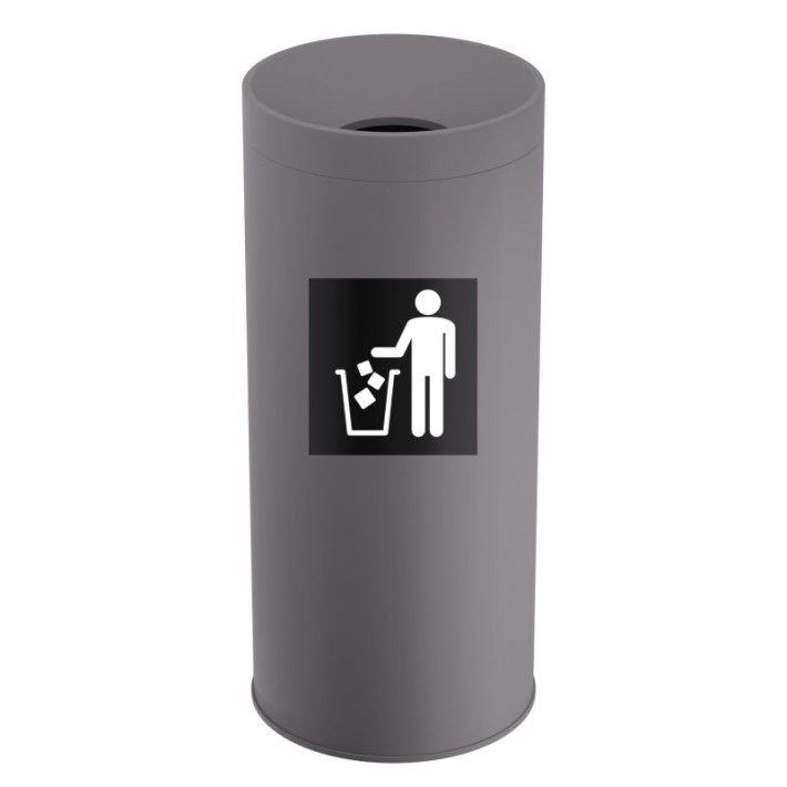 Κάδος Απορριμμάτων 65 Lit, No Inner Bucket - Matt Concrete Grey, Pam & Co, Ø34 x H70 (cm), 693470-163