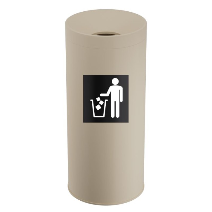 Κάδος Απορριμμάτων 65 Lit, No Inner Bucket - Matt Ivory, Pam & Co, Ø34 x H70 (cm), 693470-703
