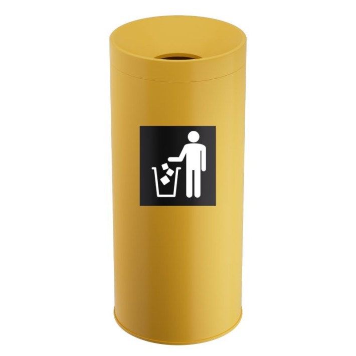 Κάδος Απορριμμάτων 65 Lit, No Inner Bucket - Matt Yellow, Pam & Co, Ø34 x H70 (cm), 693470-603