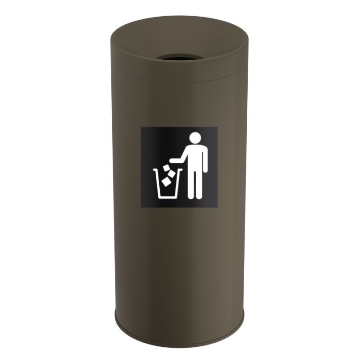 Κάδος Απορριμμάτων 65 Lit, No Inner Bucket - Matt Light Bronze, Pam & Co, Ø34 x H70 (cm), 693470-963